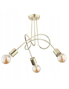 Lampa Żyrandol TANGO ZŁOTA - Elegancki Chandelier Glamour do Sypialni i Jadalni, 5 punktów świetlnych, Metalowy Stelaż