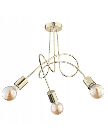 Lampa Żyrandol TANGO ZŁOTA - Elegancki Chandelier Glamour do Sypialni i Jadalni, 5 punktów świetlnych, Metalowy Stelaż
