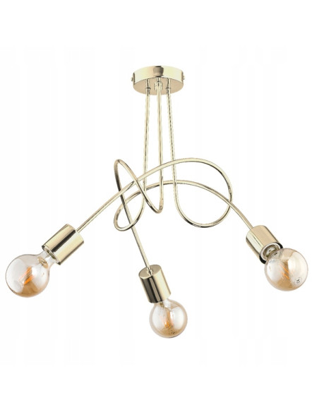 Lampa Żyrandol TANGO ZŁOTA - Elegancki Chandelier Glamour do Sypialni i Jadalni, 5 punktów świetlnych, Metalowy Stelaż