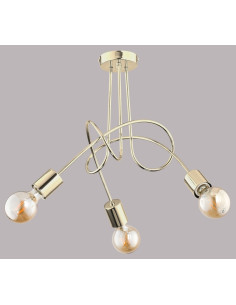 Lampa Żyrandol TANGO ZŁOTA - Elegancki Chandelier Glamour do Sypialni i Jadalni, 5 punktów świetlnych, Metalowy Stelaż 2