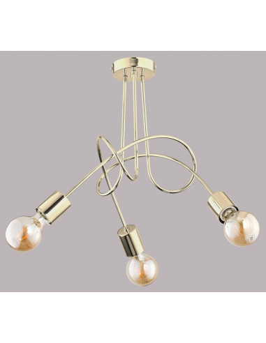 Lampa Żyrandol TANGO ZŁOTA - Elegancki Chandelier Glamour do Sypialni i Jadalni, 5 punktów świetlnych, Metalowy Stelaż