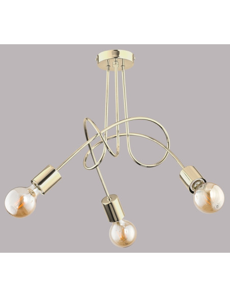 Lampa Żyrandol TANGO ZŁOTA - Elegancki Chandelier Glamour do Sypialni i Jadalni, 5 punktów świetlnych, Metalowy Stelaż