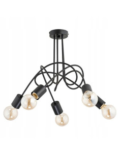 Nowoczesny Żyrandol TANGO CZARNA z 5 punktami świetlnymi, ściemnianiem i eleganckim metalowym stelażem do wnętrz.