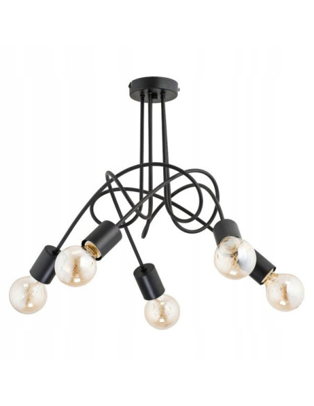 Nowoczesny Żyrandol TANGO CZARNA z 5 punktami świetlnymi, ściemnianiem i eleganckim metalowym stelażem do wnętrz.
