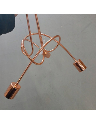 Lampa wisząca TANGO Miedziana 3-punktowa E27, Minimalistyczny Design do Kuchni i Biura