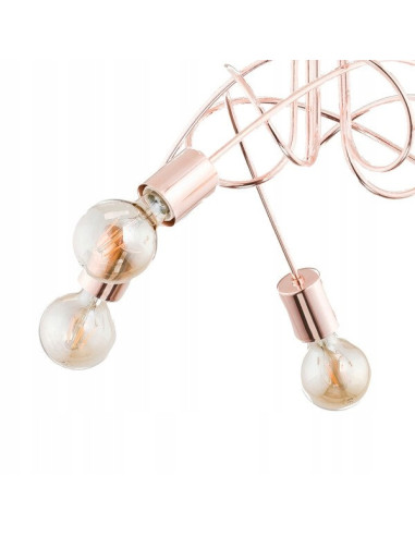 Lampa sufitowa TANGO MIEDZIANA - nowoczesne oświetlenie wiszące z pięcioma punktami E27 do salonu i biura