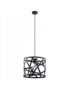 Lampa wisząca AGAPA w kolorze czarnym - modernistyczny design, ściemniana, metalowa, średnica 38 cm, E27.