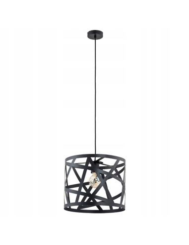 Lampa wisząca AGAPA w kolorze czarnym - modernistyczny design, ściemniana, metalowa, średnica 38 cm, E27.