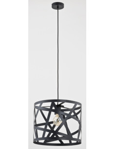 Lampa wisząca AGAPA w kolorze czarnym - modernistyczny design, ściemniana, metalowa, średnica 38 cm, E27. 2
