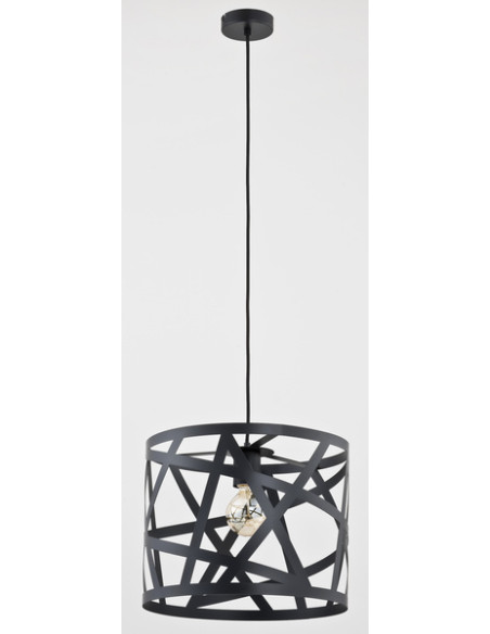Lampa wisząca AGAPA w kolorze czarnym - modernistyczny design, ściemniana, metalowa, średnica 38 cm, E27.