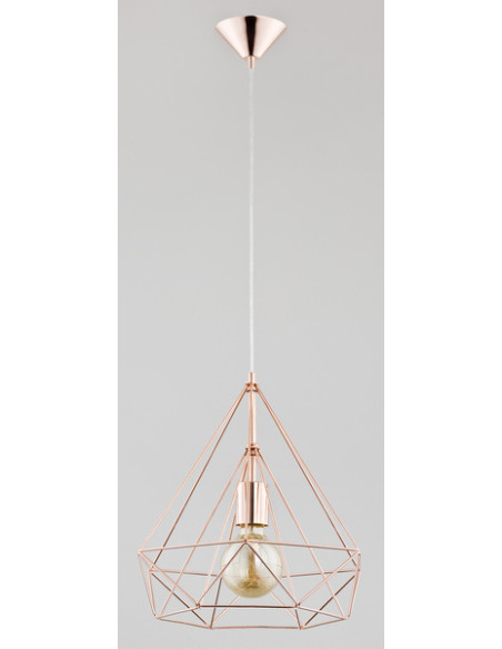 Lampa wisząca BASKET II w miedzianym kolorze - elegancka dekoracja do nowoczesnych wnętrz.