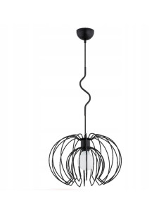 Nowoczesna lampa wisząca KIWI CZARNA z metalowym stelażem i zaokrąglonymi drutami - elegancja do Twojego wnętrza.