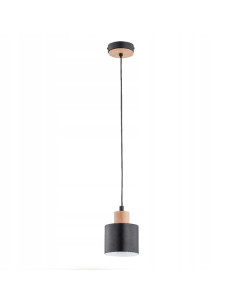 Lampa wisząca IVO Alfa - czarna z okrągłym abażurem, nowoczesny design do loftowych wnętrz i biur