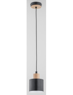 Lampa wisząca IVO Alfa - czarna z okrągłym abażurem, nowoczesny design do loftowych wnętrz i biur 2