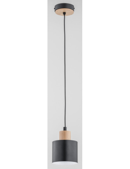 Lampa wisząca IVO Alfa - czarna z okrągłym abażurem, nowoczesny design do loftowych wnętrz i biur