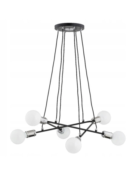 Lampa wisząca Viva Black - nowoczesny żyrandol o minimalistycznym designie do eleganckich wnętrz.