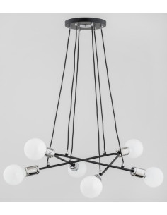 Lampa wisząca Viva Black - nowoczesny żyrandol o minimalistycznym designie do eleganckich wnętrz. 2