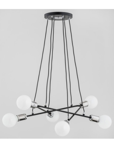 Lampa wisząca Viva Black - nowoczesny żyrandol o minimalistycznym designie do eleganckich wnętrz.