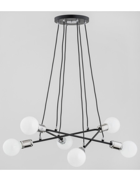 Lampa wisząca Viva Black - nowoczesny żyrandol o minimalistycznym designie do eleganckich wnętrz.