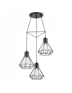 Abażur wiszący KORD CZARNY - nowoczesna lampa druciana do wnętrz loftowych i industrialnych, stylowy element dekoracyjny