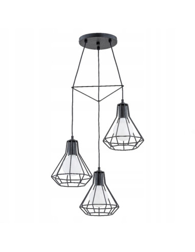 Abażur wiszący KORD CZARNY - nowoczesna lampa druciana do wnętrz loftowych i industrialnych, stylowy element dekoracyjny