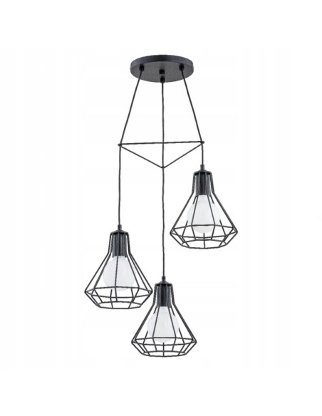 Abażur wiszący KORD CZARNY - nowoczesna lampa druciana do wnętrz loftowych i industrialnych, stylowy element dekoracyjny