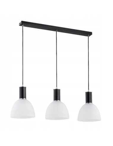 Nowoczesny żyrandol DANA 3-punktowy w kolorze czarno-białym do salonu, jadalni i biura - elegancja i funkcjonalność.