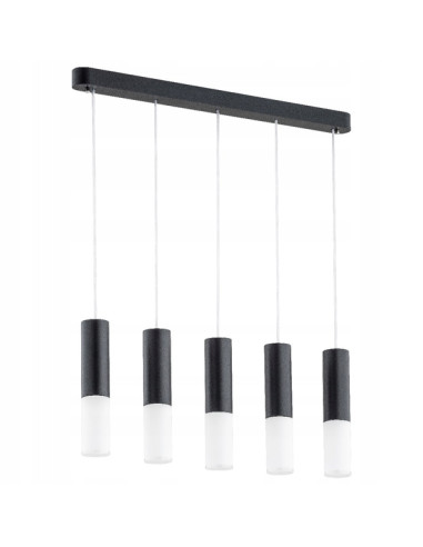 Lampa wisząca ELIOT w czarno-białym wydaniu z cygarami - nowoczesne oświetlenie do stylowych wnętrz.