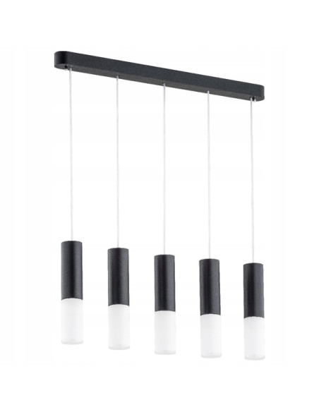 Lampa wisząca ELIOT w czarno-białym wydaniu z cygarami - nowoczesne oświetlenie do stylowych wnętrz.