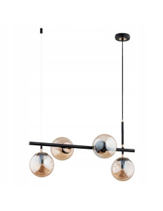 Nowoczesny żyrandol FIORE w czarno-złotej odsłonie - elegancka lampa do biura, jadalni i salonu