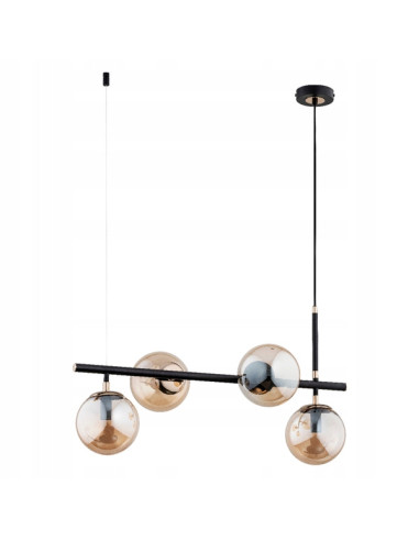 Nowoczesny żyrandol FIORE w czarno-złotej odsłonie - elegancka lampa do biura, jadalni i salonu