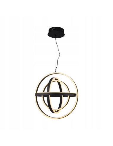 Lampa wisząca LED TESS w kształcie astronomicznym, czarna, regulowana wysokość, nowoczesny design do wnętrz