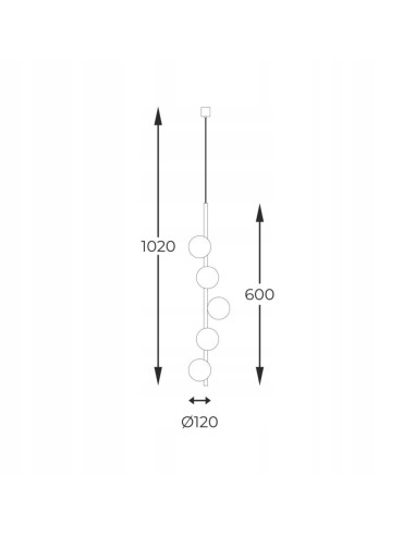Lampa sufitowa LUNA z chromowanymi szklanymi bańkami DNA - nowoczesny dodatek do biura i salonu od Zuma Line