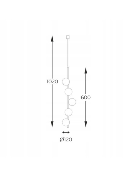 Lampa sufitowa LUNA z chromowanymi szklanymi bańkami DNA - nowoczesny dodatek do biura i salonu od Zuma Line