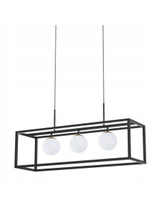 Nowoczesny żyrandol PIRO w stylu japońskim z czarną ramką, kulistymi źródłami światła - elegancja od Zuma Line