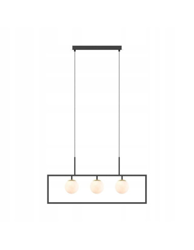 Nowoczesny żyrandol PIRO w stylu japońskim z czarną ramką, kulistymi źródłami światła - elegancja od Zuma Line