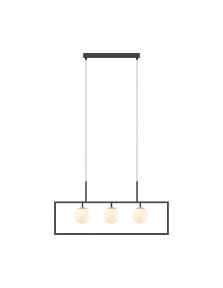 Nowoczesny żyrandol PIRO w stylu japońskim z czarną ramką, kulistymi źródłami światła - elegancja od Zuma Line