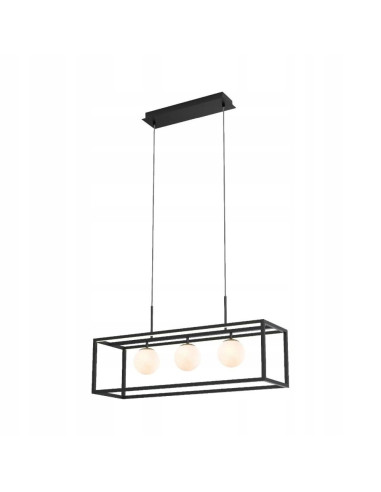 Nowoczesny żyrandol PIRO w stylu japońskim z czarną ramką, kulistymi źródłami światła - elegancja od Zuma Line