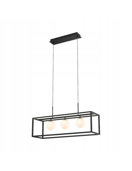 Nowoczesny żyrandol PIRO w stylu japońskim z czarną ramką, kulistymi źródłami światła - elegancja od Zuma Line