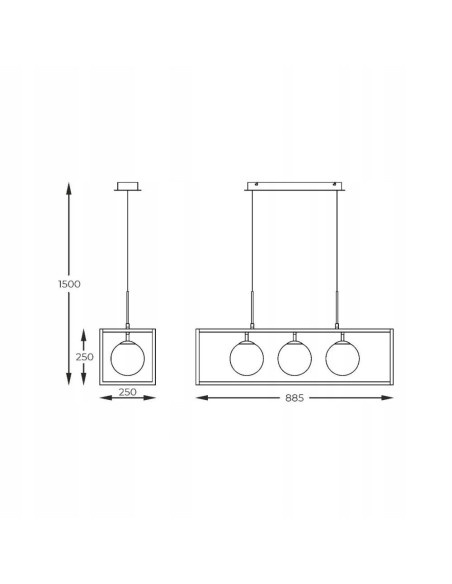 Nowoczesny żyrandol PIRO w stylu japońskim z czarną ramką, kulistymi źródłami światła - elegancja od Zuma Line