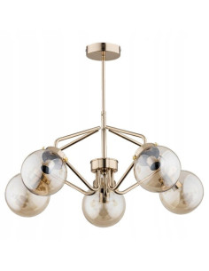 Nowoczesny żyrandol BARSUM ZŁOTY z 5 kulami – eleganckie oświetlenie do stylowych wnętrz