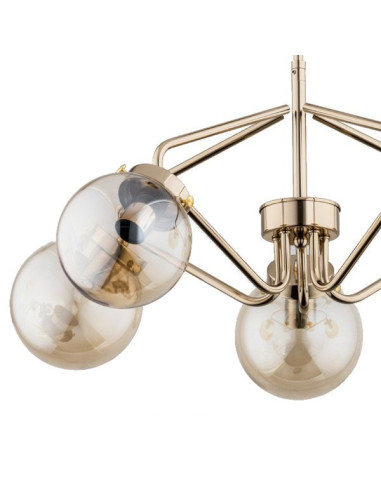 Nowoczesny żyrandol BARSUM ZŁOTY z 5 kulami – eleganckie oświetlenie do stylowych wnętrz