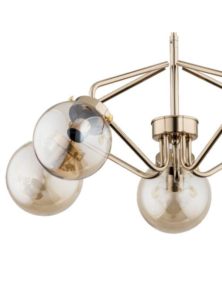 Nowoczesny żyrandol BARSUM ZŁOTY z 5 kulami – eleganckie oświetlenie do stylowych wnętrz