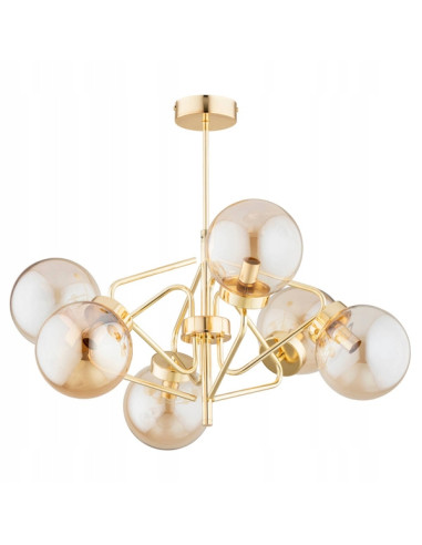 Nowoczesny żyrandol BARSUM MIX ZŁOTA z przezroczystymi kloszami – eleganckie oświetlenie do każdego wnętrza
