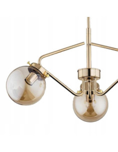 Lampa sufitowa BARSUM ZŁOTA, industrialny żyrandol E14, elegancki design do nowoczesnych wnętrz, 3 źródła światła. 2