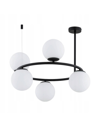 Lampa sufitowa RINGO A-5 w bieli i czerni - nowoczesne oświetlenie z 5 punktami świetlnymi E14 do każdego wnętrza