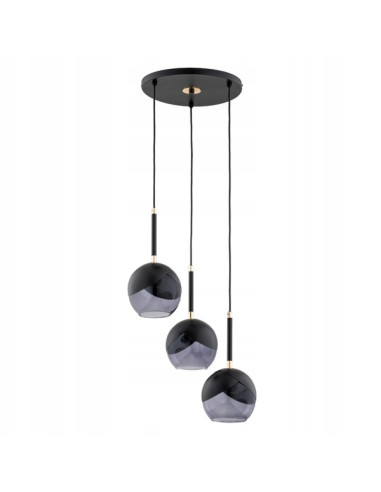 Lampa wisząca MILTONA BLACK SILVER - eleganckie oświetlenie w minimalistycznym stylu z ciemnego szkła i metalu.