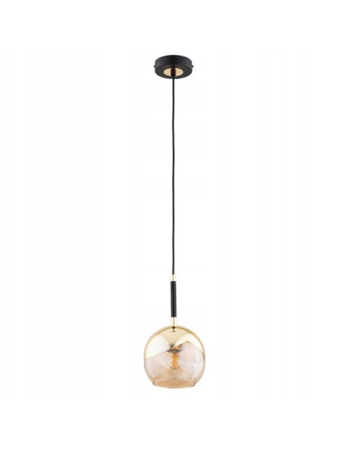 Lampa wisząca PRADA w złotym i czarnym kolorze - elegancki element stylu glamour do jadalni i salonu.