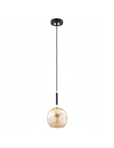 Lampa wisząca PRADA w złotym i czarnym kolorze - elegancki element stylu glamour do jadalni i salonu.