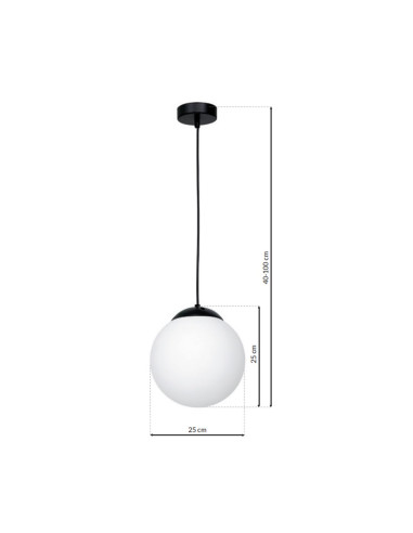 Nowoczesna lampa wisząca Volda 25 cm - elegancki biały klosz z czarnym zawieszeniem do każdego wnętrza